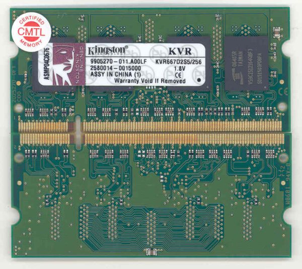 KINGSTON 256MB 667MHZ DDR2 NON-ECC NB KINGSTON 256MB 667MHZ DDR2 NON-ECC NB