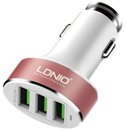 LDNIO 3 PORT USB CAR CHARGER - ROSEGOLD LDNIO 3 PORT USB CAR CHARGER - ROSEGOLD