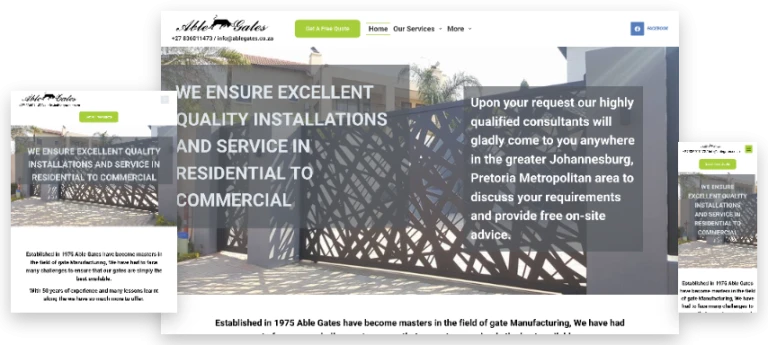 Able Gates Fencing Website Mockup All Clean