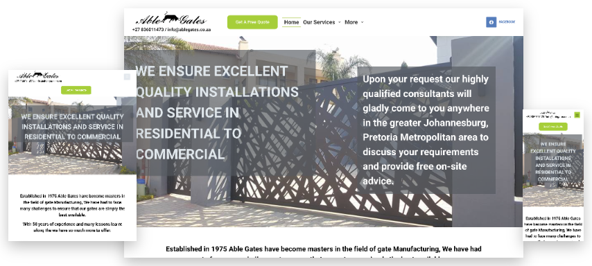 Able Gates Fencing Website Mockup All Clean