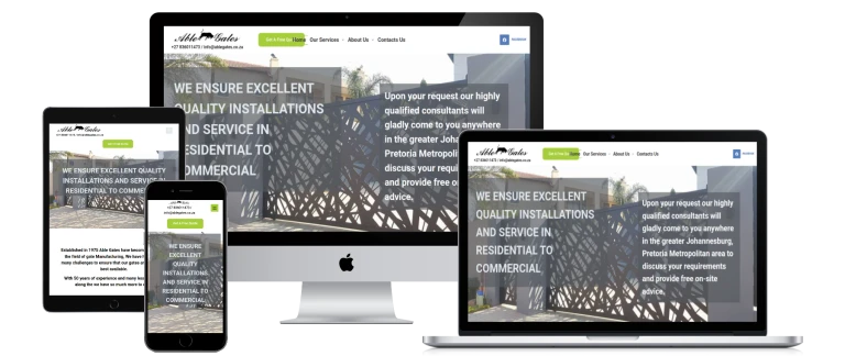 Able Gates Website Mockup All Frame