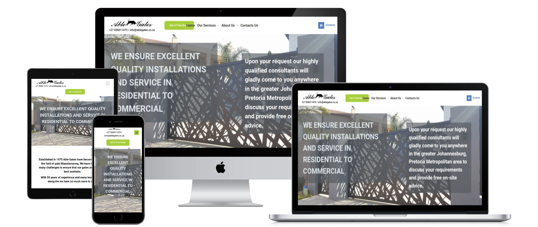 Able Gates Website Mockup All Frame