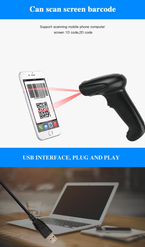 USB 2D Barcode Handheld Scanner